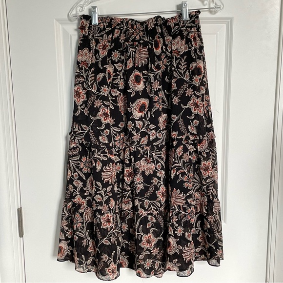 Lost + Wander Black Cream Floral Eclipse Of The Heart Midi Skirt- 35755 - Picture 2 of 10